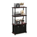 Furinno Nw889Dc/Bk Go Green 4Tier Multipurpose Storage Rack W/Bins, Dark Cherry/Black