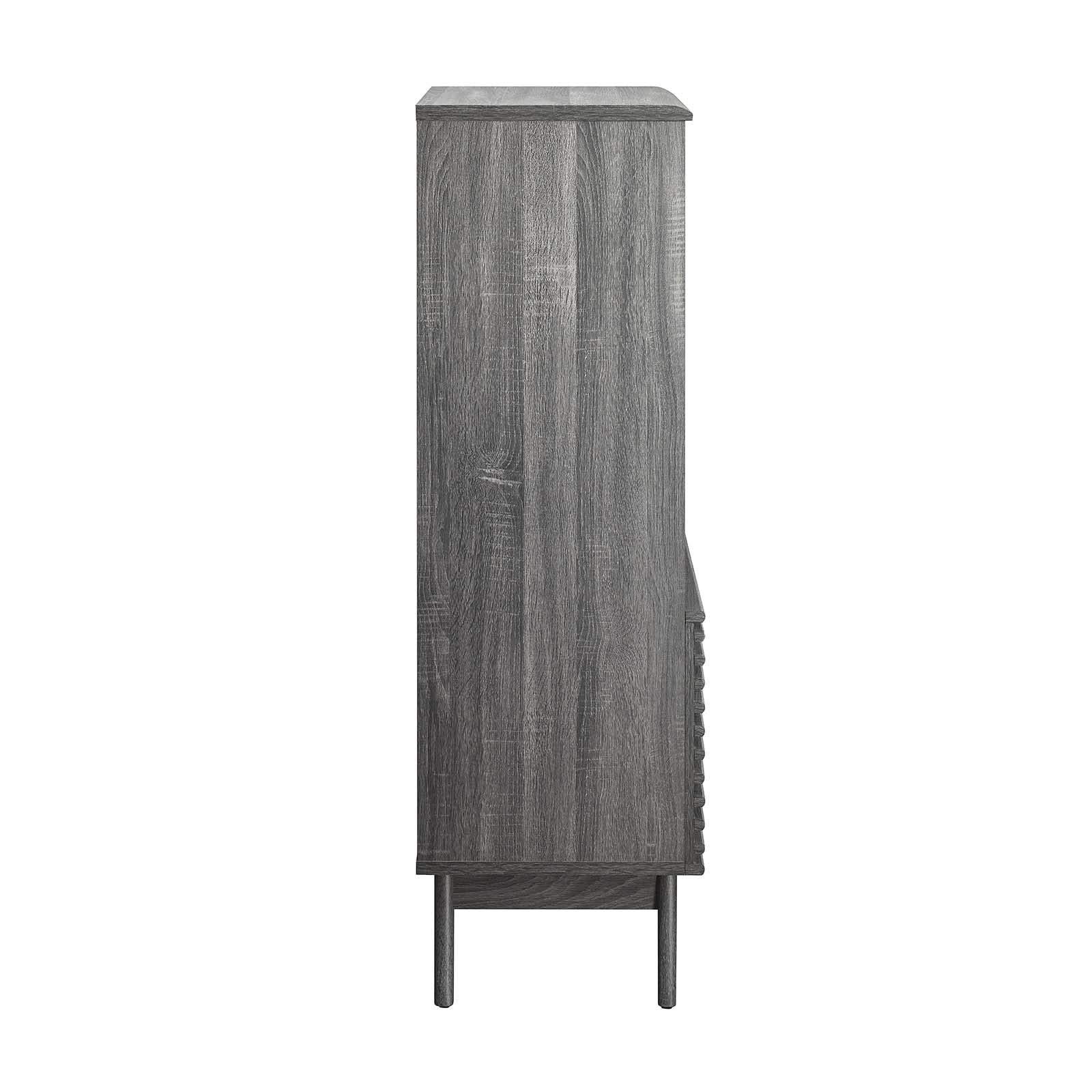 Modway Render Mid-Century Modern Office, Display Cabinet Bookshelf, Charcoal