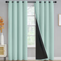 Yakamok Linen Light Grey Curtains 100% Blackout for Bedroom,Room Darkening Grommet Window Drapes 84 inches Long,Thermal Insulate
