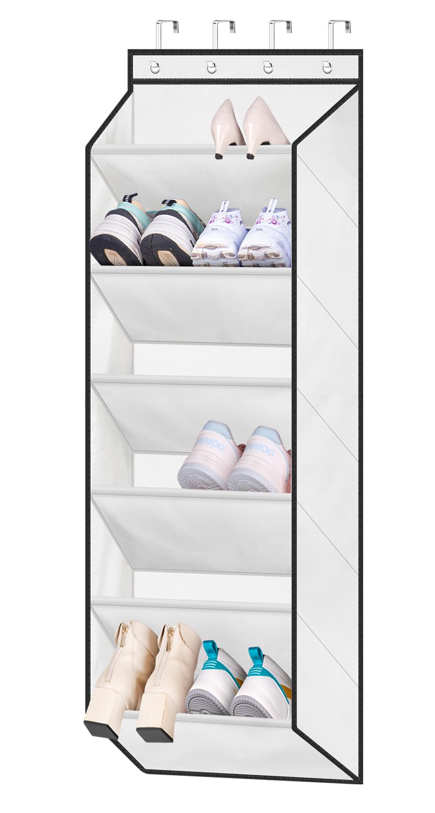 SLEEPING LAMB Shoe Rack for Door, Kids Door Shoe Organizer for Closet hanger, Narrow Hanging Sneaker Storage with Large Deep Poc