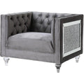Acme HeiberoII Button Tufted Velvet Upholstery Chair in Pink