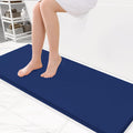 Smiry Memory Foam Bath Mat 47 x 17, Extra Soft Absorbent Bathroom Rugs Non Slip Bath Rug Runner for Shower Bathroom Floors, Navy