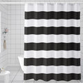 Amazerbath Black Shower Curtain Stripes, 72' W X 72' H Black And White Striped Shower Curtain, Fabric Shower Curtain For Bathr