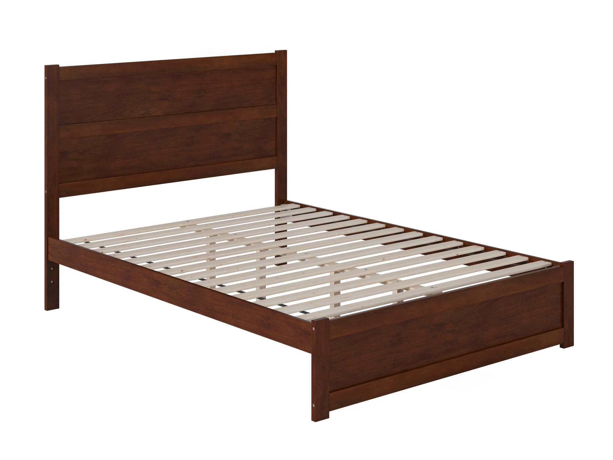 AFI NoHo Queen Size Platform Bed with Footboard & Charging Station in Walnut