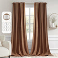 Miulee Back Tab Blackout Curtains 102 Inch Long 2 Panels Set For Living Room Bedroom, Rod Pocket/Pinch Pleated Thermal Insulated Room Darkening Light Blocking Floor To Ceiling Drapes, Cappuccino Brown
