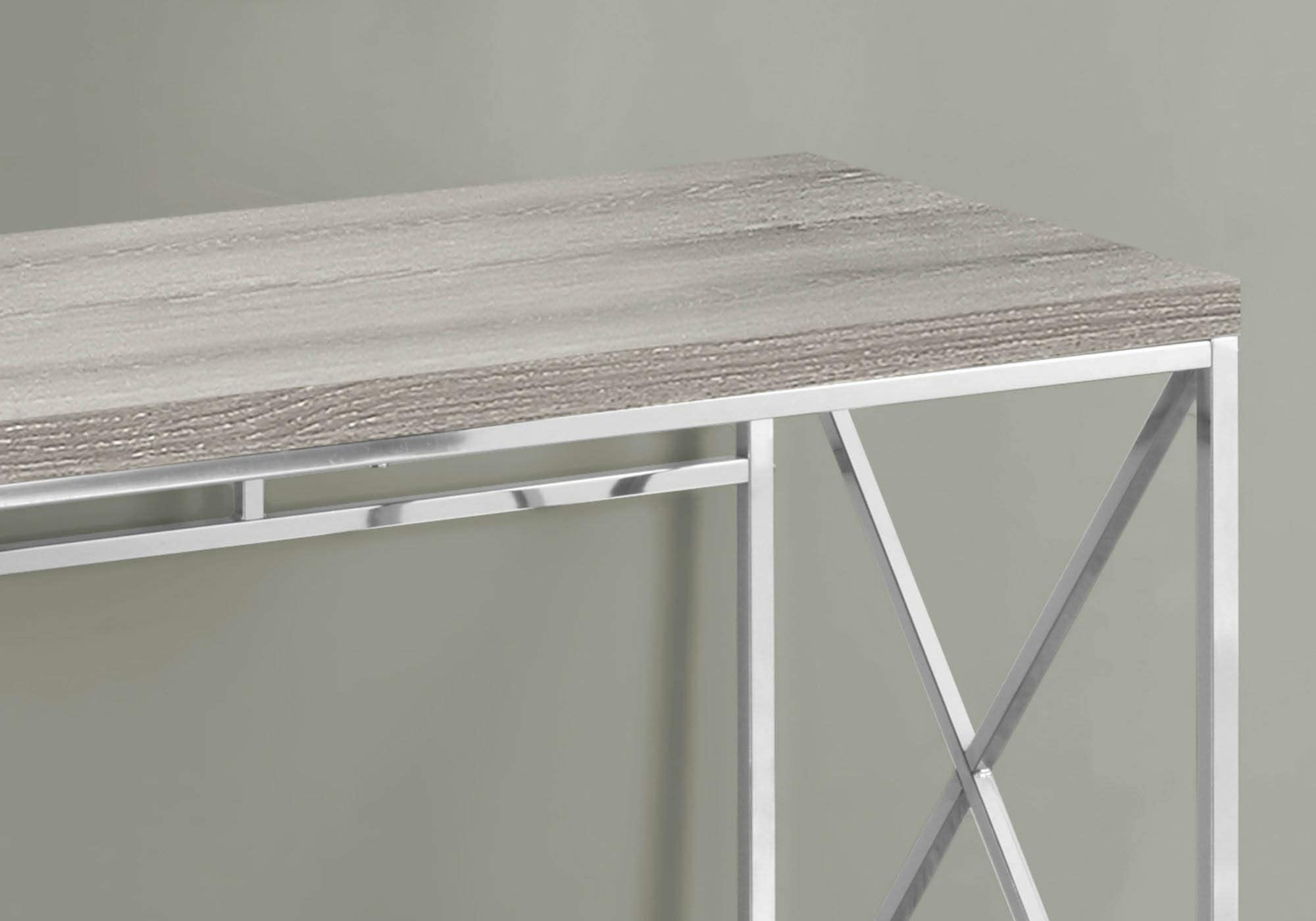 Monarch Specialties I 7204 Computer Desk, Home Office, Laptop, Work, Metal, Laminate, Brown, Chrome, Contemporary, Modern