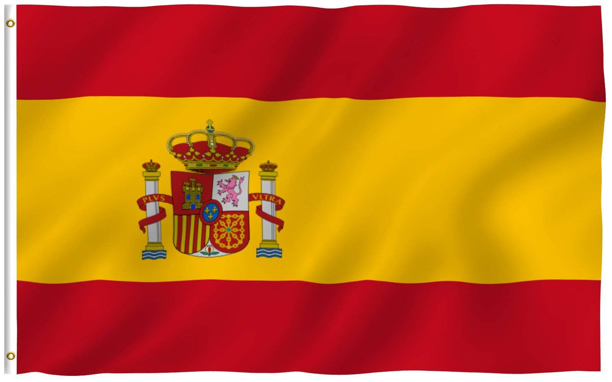 Anley Fly Breeze 3X5 Foot Spain Flag - Vivid Color And Fade Proof - Canvas Header And Double Stitched - Spainish National Flags
