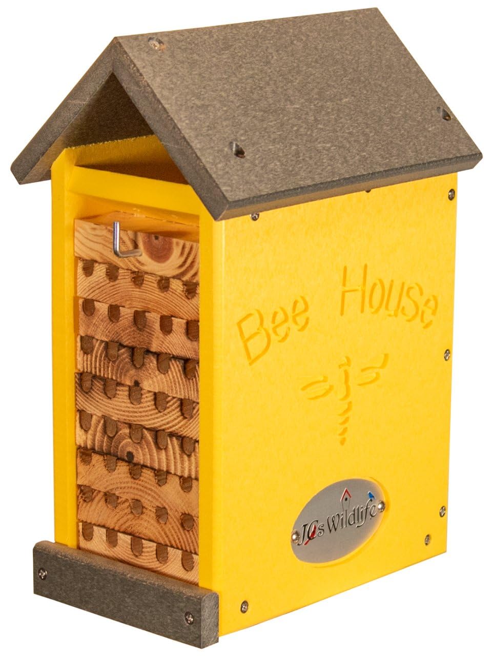 Jcs Wildlife Small Poly Lumber Mason Bee House - Attracts Bee Pollinators In Your Garden - Made In The Usa
