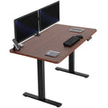 VIVO Electric 48 x 30 in Standing Desk, Memory Height Adjustment, 1B Series, Holds 220 lbs, One-Piece Dark Walnut Top, Black Fra
