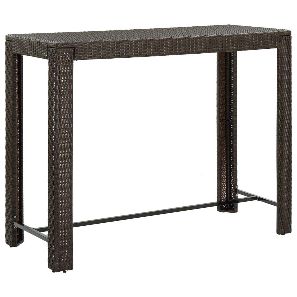 Patio Bar Table Brown 55.3&quot;x23.8&quot;x43.5&quot; Poly Rattan