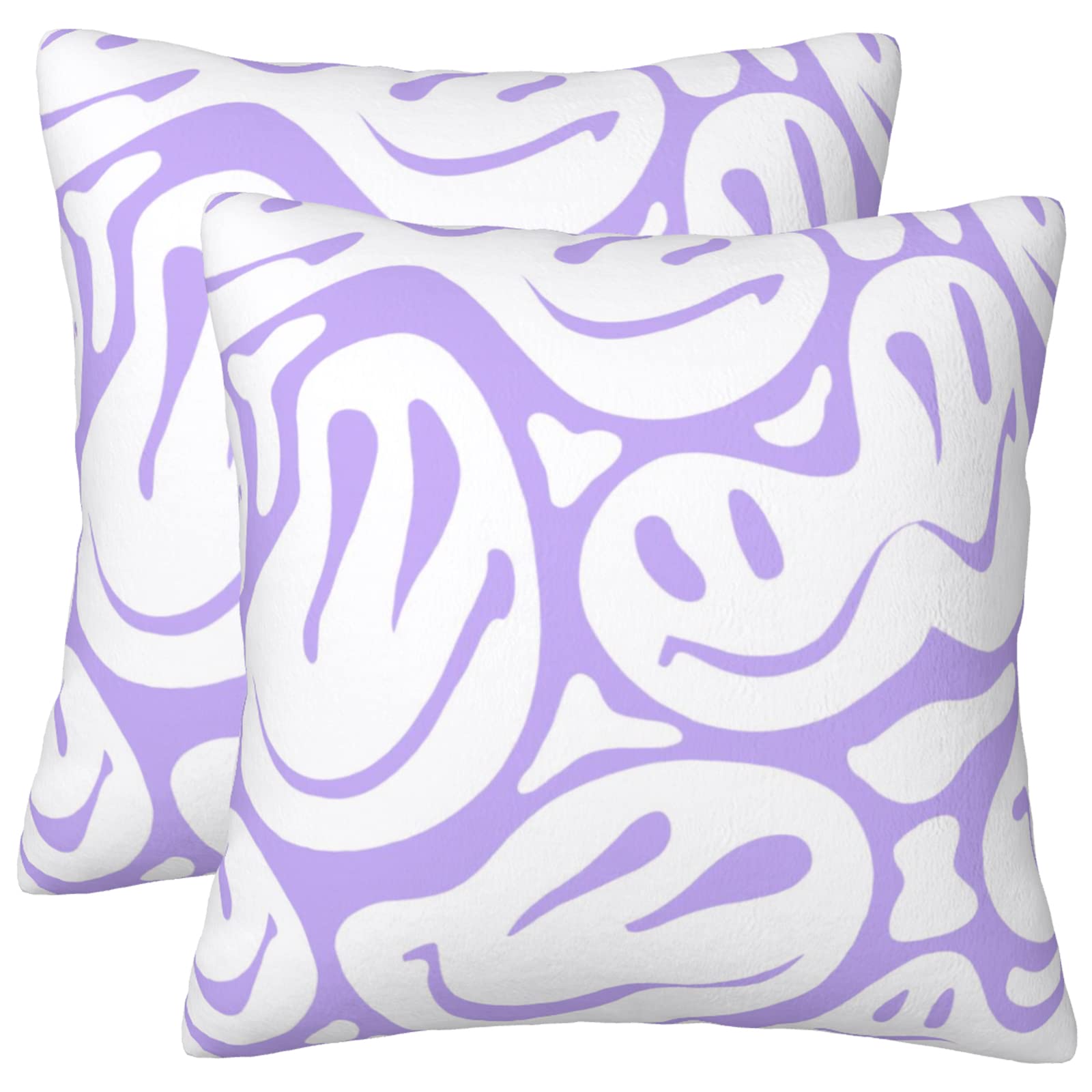 Pecfamly Preppy Pillows - Preppy Room Decor - Girls Bedroom Decor - Preppy Throw Pillows - Smile Face Pillow - Smile Face Decor