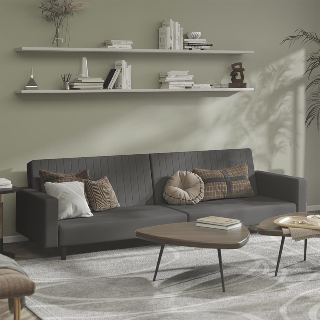 vidaXL Dark Gray Velvet 2-Seater Sofa Bed - Convertible Loveseat/Twin Sleeper with Wood Frame for Living Room, Studio, Home Office
