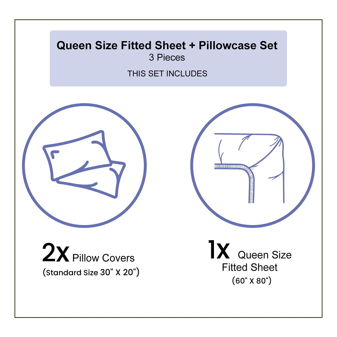Ambesonne Happy Camp Fitted Sheet & Pillow Sham Set, Nature Theme Elements For Camping Bonfire Outdoor Activities, Decorative Pr