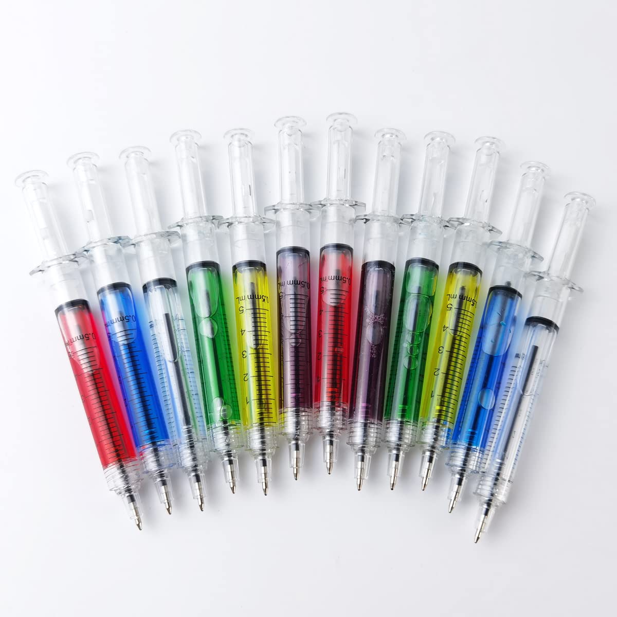 Yoohua 36Pcs Syringe Pens, Retractable Fun Multi Color Novelty Pen For Nurses, Nursing Student School Supplies, Birthdays, Stock