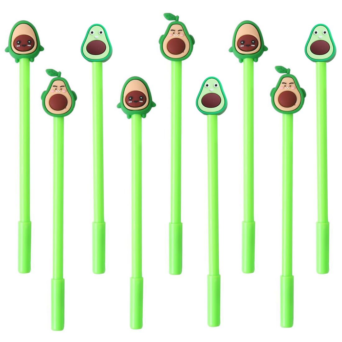Jkjf 9 Pcs Avocado Gel Ink Pen Fruits Shaped Rollerball Pen Cute Cartoon Fine Point Pen For School Office Stationery Writing Sup
