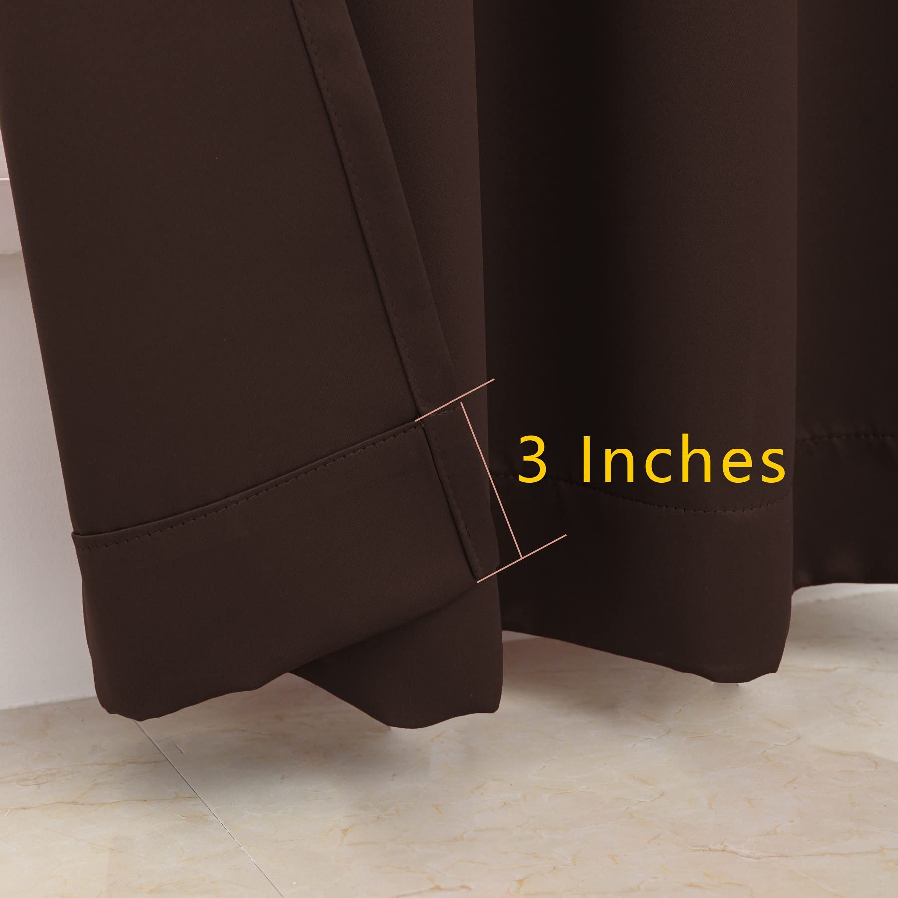 Pickluc Blackout Curtains 96 Inches Long 2 Panels, Black Out Drapes For Bedroom Or Living Room, Back Tab And Rod Pocket Top, Set