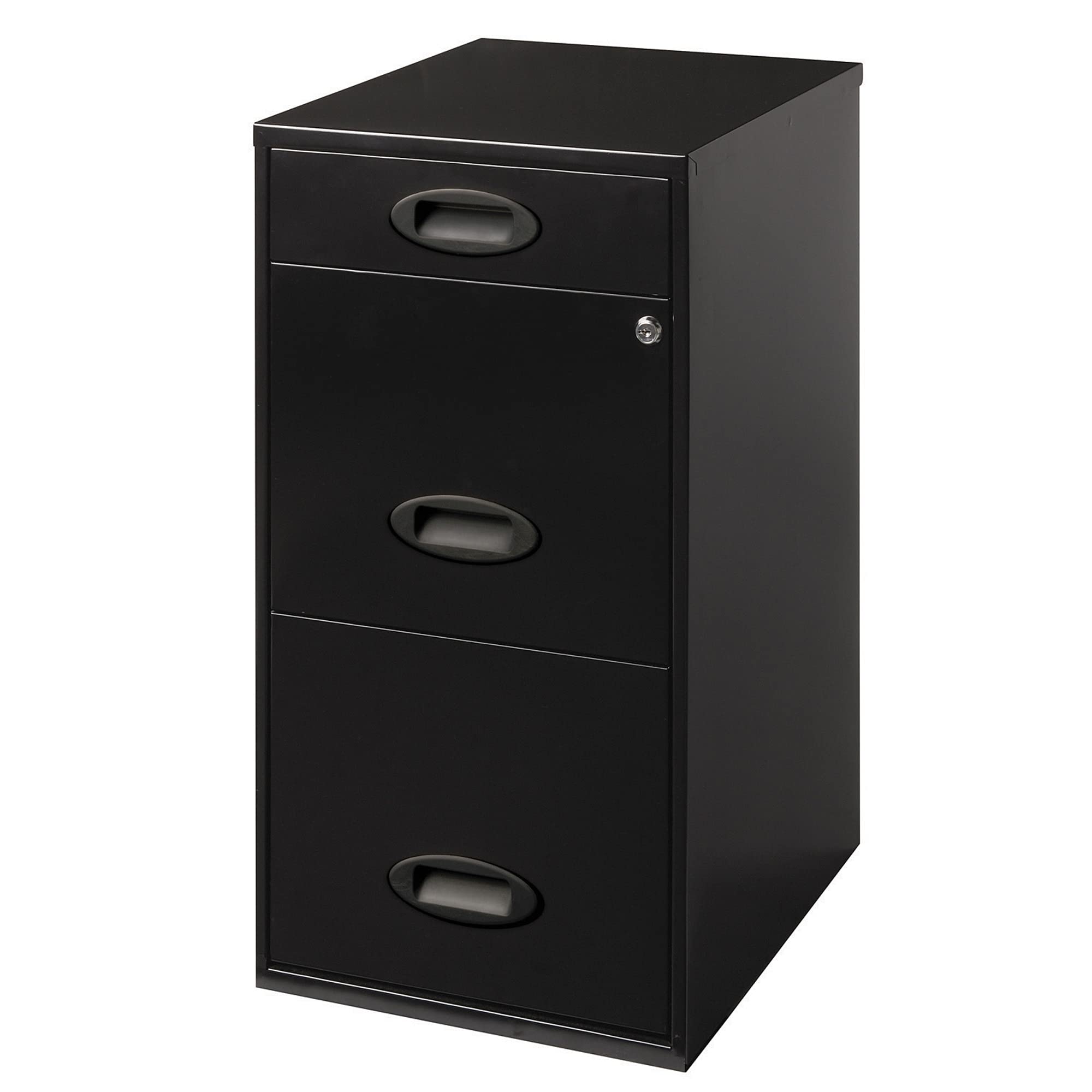 Realspace SOHO 18D 3-Drawer Organizer Vertical File Cabinet, Black
