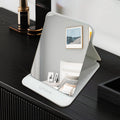 SYHITOU Foldable Travel Makeup Mirror, Adjustable Angle Portable Standing Vanity Mirror, Compact PU Leather Design for Home/Camp