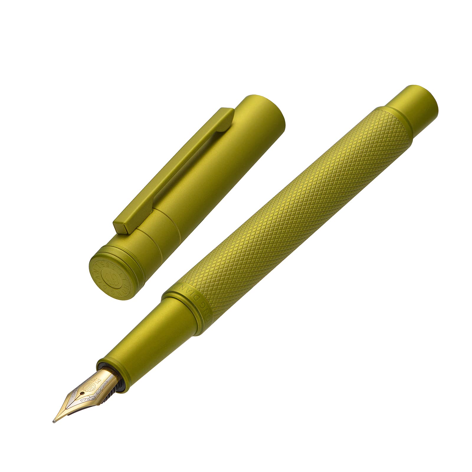 Asvine Mustard Yellow Forest Fountain Pen Extra Fine Nib, Classic Design With Converter And Metal Pen Case, The Light Of Hope Se