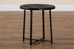 Baxton Studio Sadiya Modern Industrial Black Finished Metal Outdoor Side Table