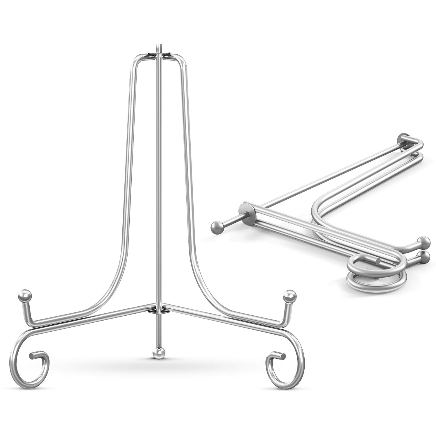 TR-LIFE Plate Stands for Display - 8 Inch Plate Holder Display Stand + Metal Easel Stand for Picture Frame, Decorative Plates, P