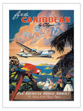 Fly to the Caribbean by Clipper - Pan American World Airways - Vintage Airline Travel Poster by Mark Von Arenburg c.1940s - Fine