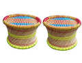 Anupam Enterprises EcoFriendly Handicraft Cane Bar Bamboo Chair/Stool/Muddha/Mudda For Outdoor/Indoor/Furnishing/Color: MultiC