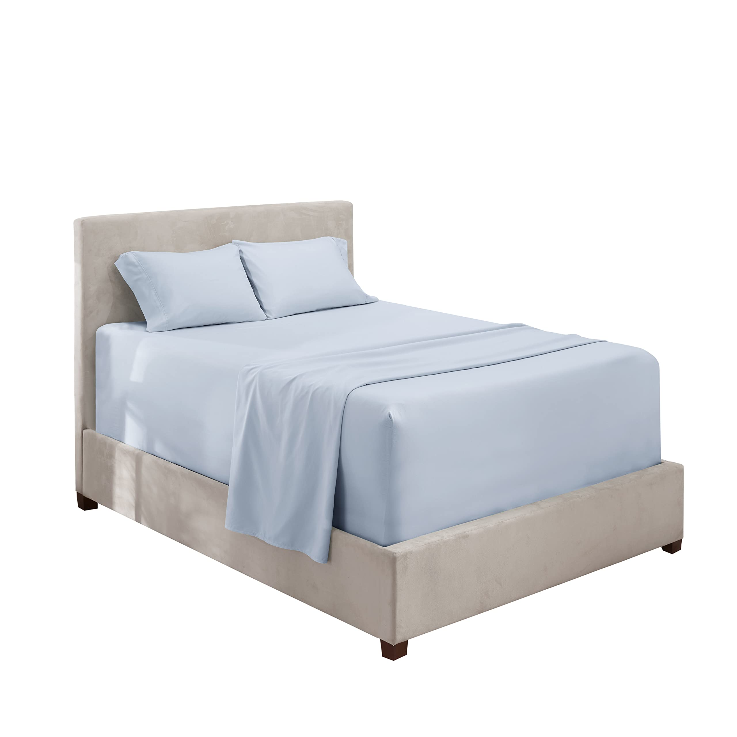 Hearth & Harbor Extra Deep Pocket King Sheets - 4 Piece Hotel Luxury King Sheet Set Fits Up To 24' Mattress - Ultra Soft Luxury King Bed Sheet Set - Soft & Breathable, King, Ice Blue