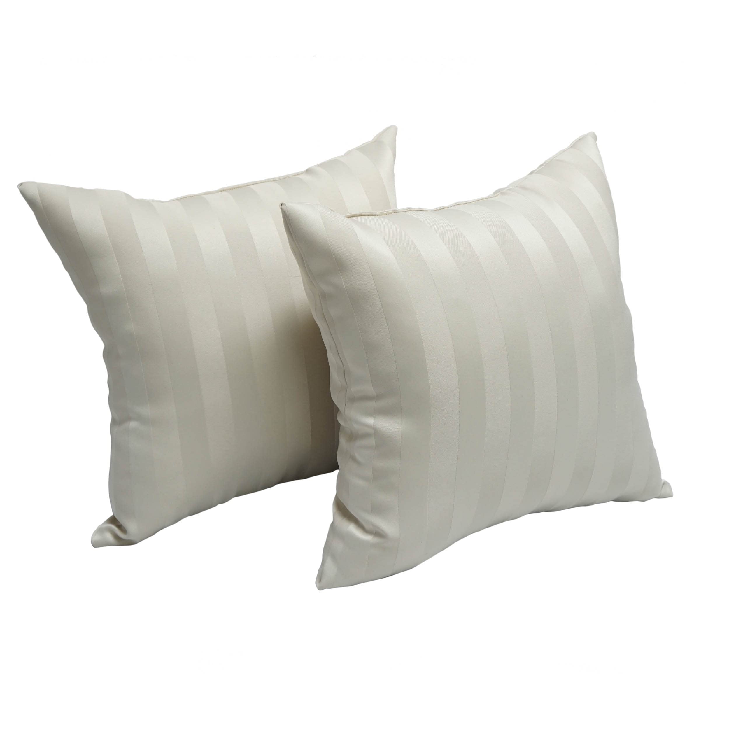 Blazing Needles 17-inch Jacquard Throw Pillow, Shimmer Cream 2 Count