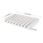 Anwenk Soap Dish Soap Holder Tray Saver Drainer For Shower Bathroom,Silicone Soap Dish Waterfall & Anti-Slip Design, White, 3 Pa