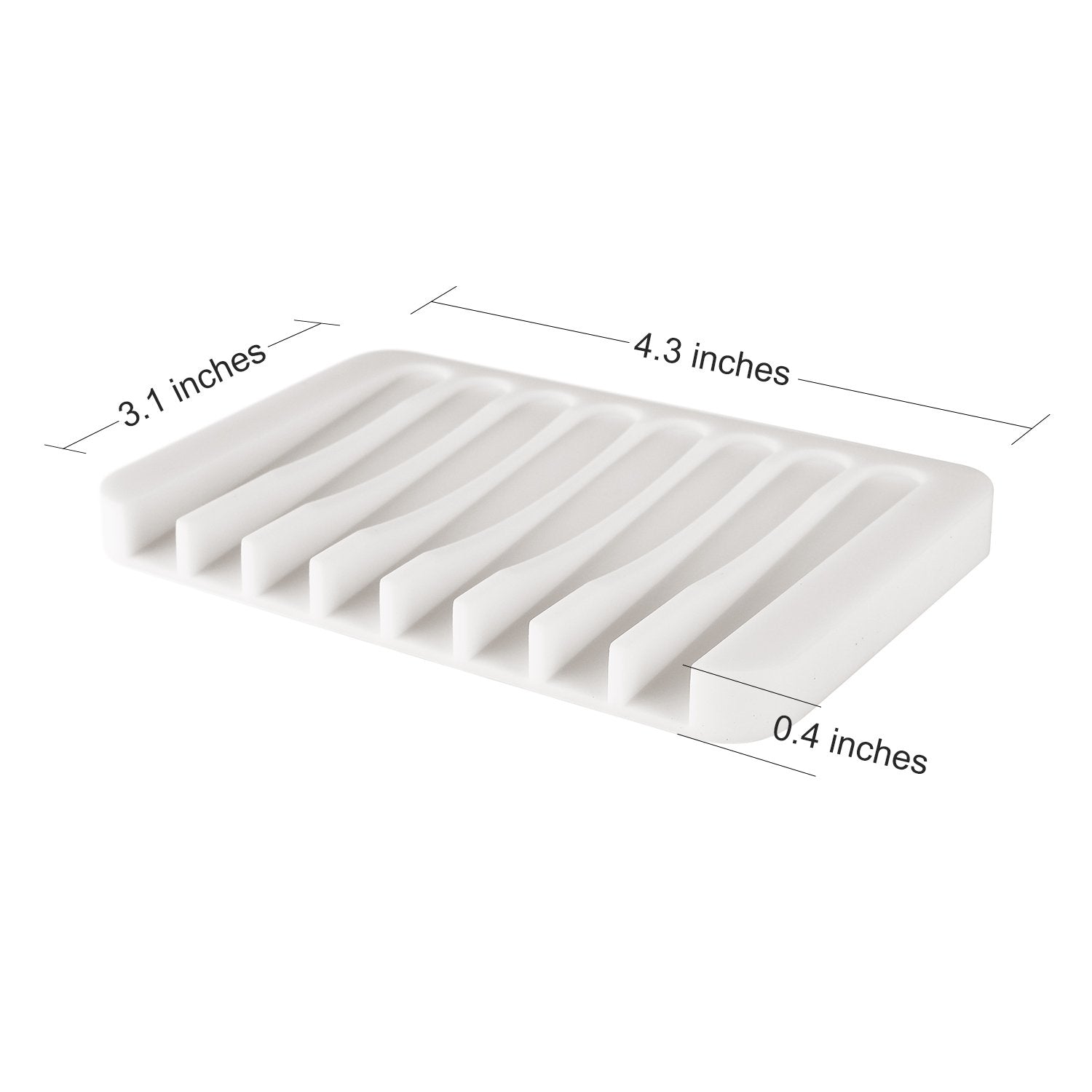 Anwenk Soap Dish Soap Holder Tray Saver Drainer For Shower Bathroom,Silicone Soap Dish Waterfall & Anti-Slip Design, White, 3 Pa