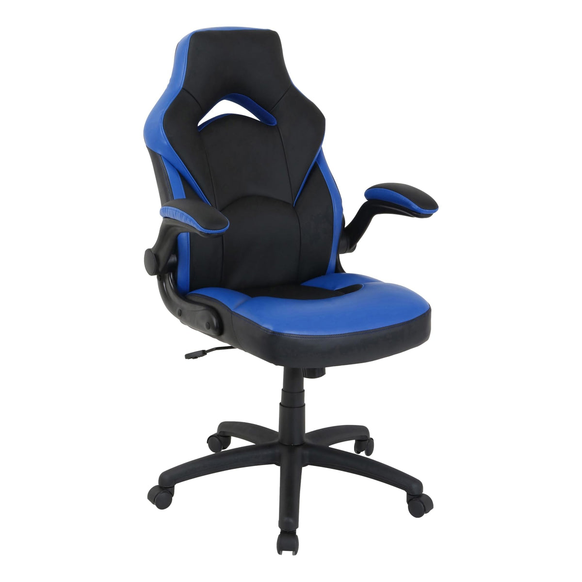 Lorell LYS Bucket Seat High-Back Gaming Chair Black/Blue