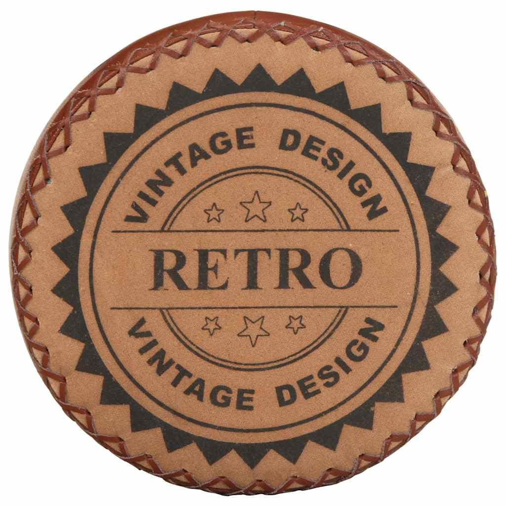 vidaXL, Set of 4 Leather Bar Stools with Steel Legs, Brown and Black, Industrial Style, Easy Assembly, Comfort, Durability