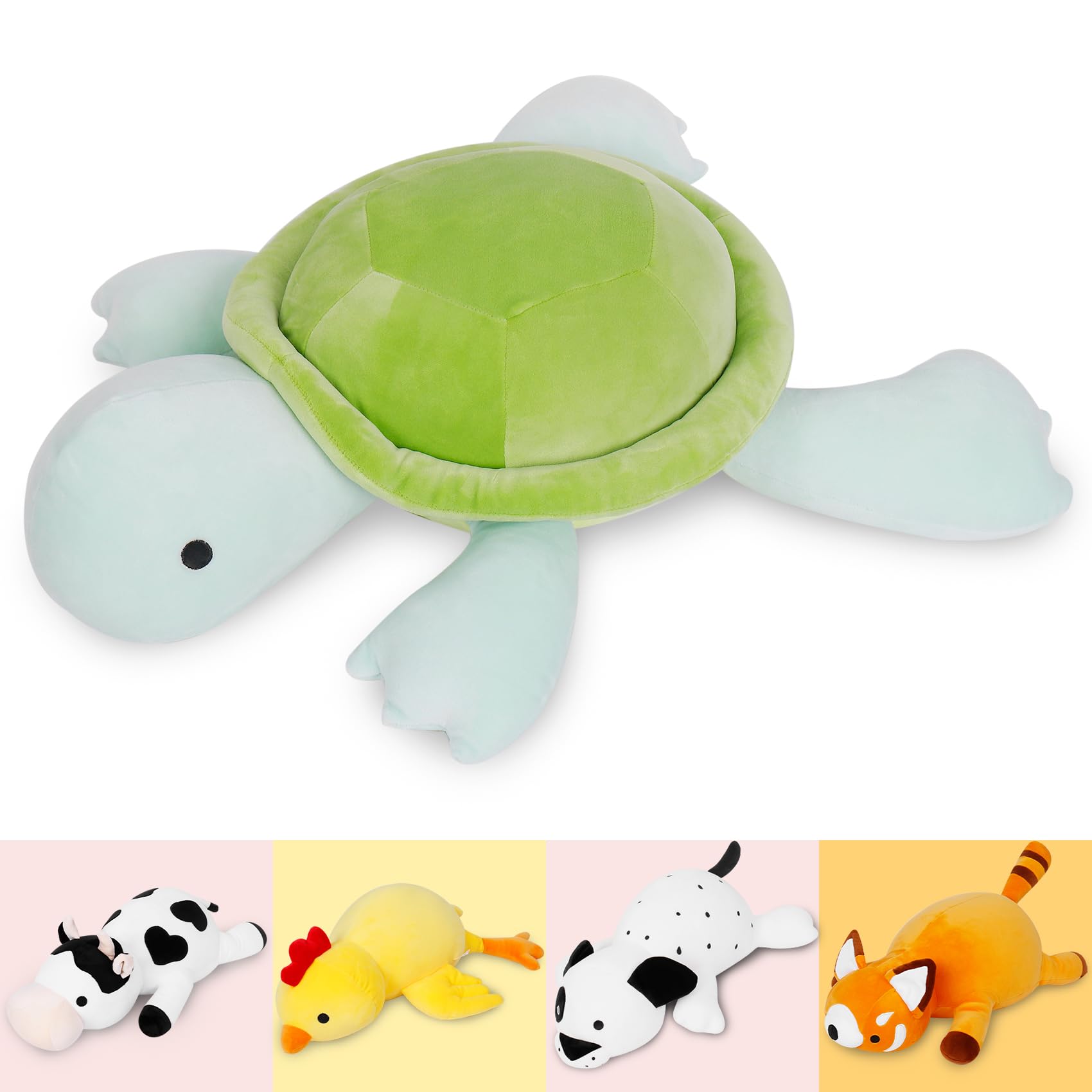 Turtle Weighted Plush, 22' 4.2 Lbs Character Weighted Stuffed Animals Series, Cute Tortoise Plushie Dolls Throw Pillow Birthday