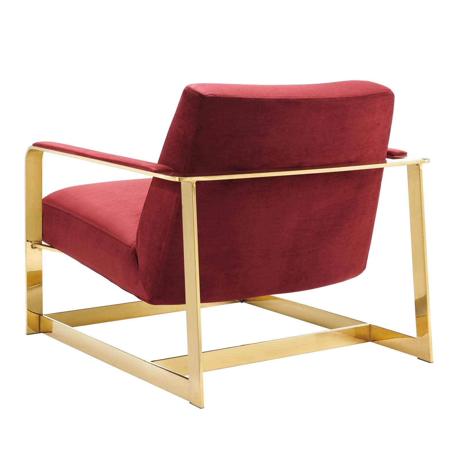 Modway Eei-4219-Gld-Mar Seg Performance Velvet Accent Chair, Gold Maroon
