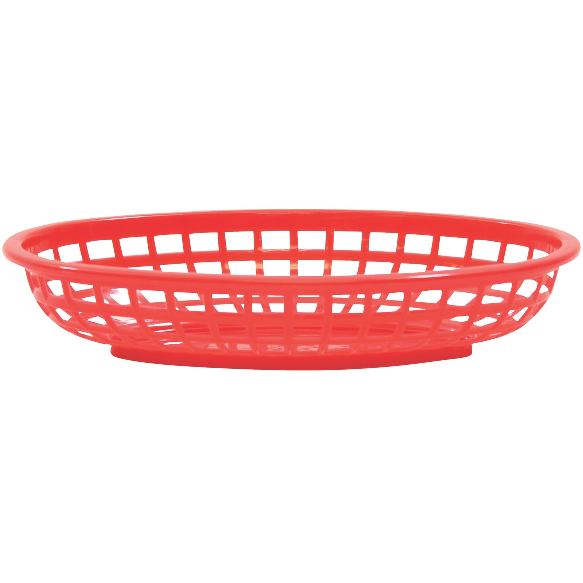 TableCraft 1074R Red 9-3/8 x 6 Oval Basket - Dozen