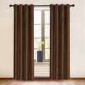 ELKCA Chocolate Double-Sided Chenille Curtains for Living Room Modern Window Treatment for Bedroom Curtain,Grommet Top-2 Panels 