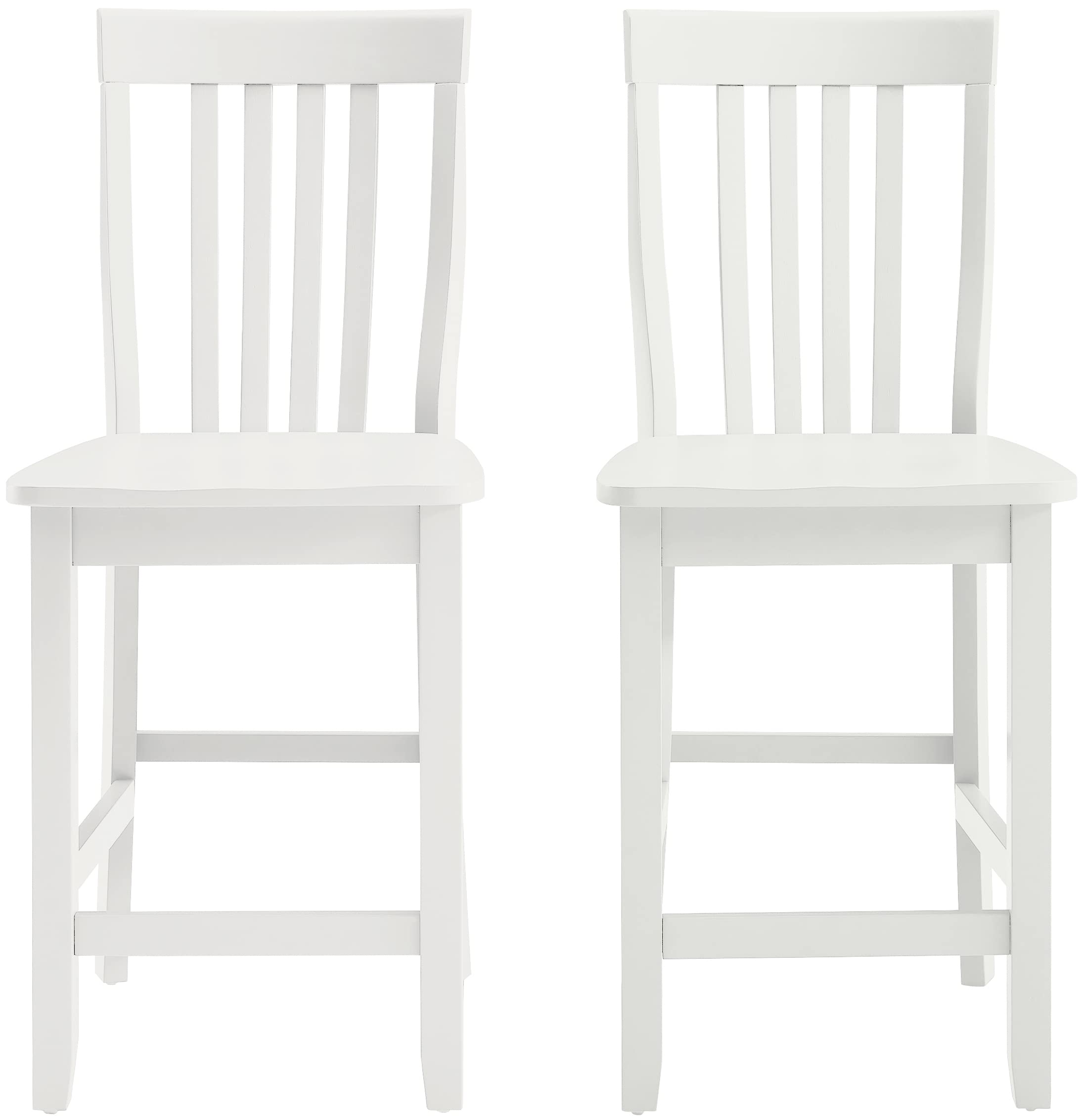 Crosley Furniture Schoolhouse Bar Stool (Set of 2), 24-inch, White