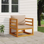 vidaXL Garden Chair - Taupe Cushions, Solid Acacia Wood Construction, Modular Design for Customizable Seating, Ideal for Patio & Garden - Easy Assembly & Maintenance