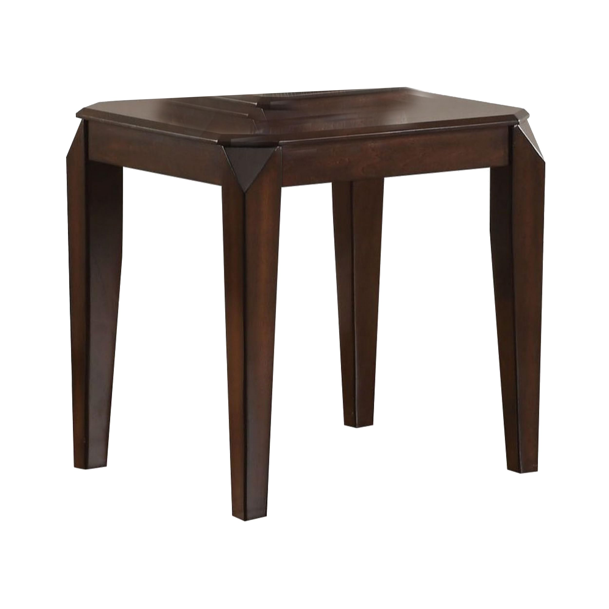 Benjara, Brown Benzara Wooden End Table With Bevelled Tapered Legs