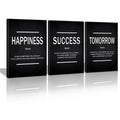 KAWAHONE Success Quotes Wall Art, Motivational Entrepreneur Tomorrow Poster Inspirational Happiness Wall Hanging Picture Decor f