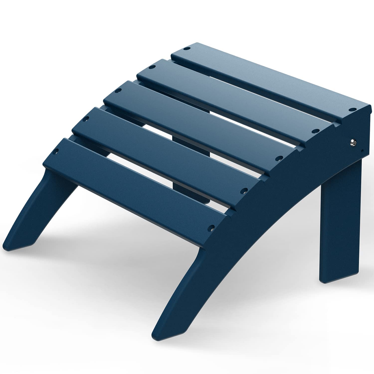 Greenvines Adirondack-Ottoman | Folding | Hdpe Plastic | Outdoor Footrest | All Weather | Foot Rest | Foot Stool | Blue | For Adirondack Chair | For Patio Backyard Pool