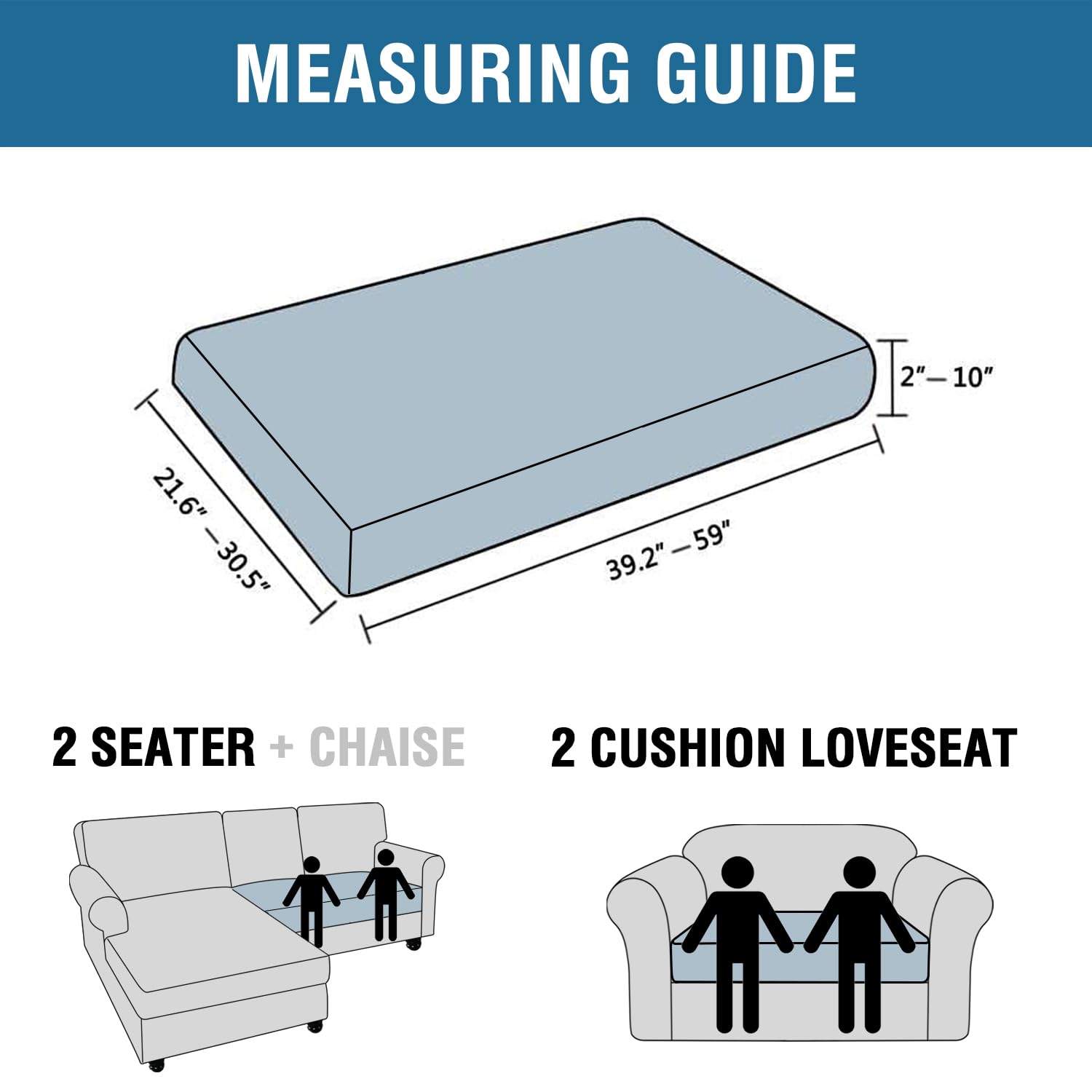 H.Versailtex Super Stretch Individual Seat Cushion Covers Sofa Covers Couch Cushion Covers Slipcover Sets Thick Jacquard Texture