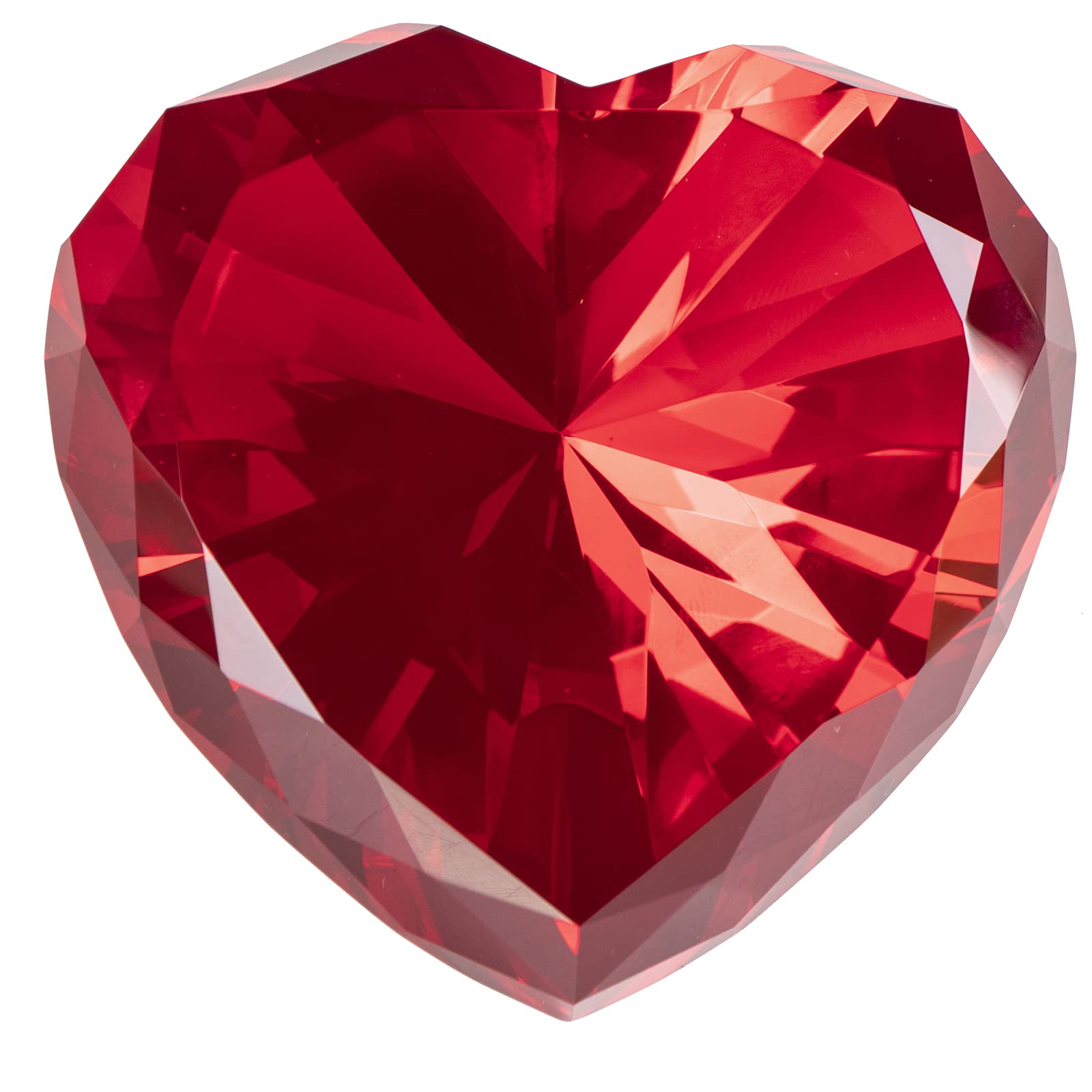 Ruby Crystal Diamonds Paper Weights With Gift Box, 80Mm Red Heart Shape Real Crystal Diamond Glass Gems Paperweight , Big Diamon