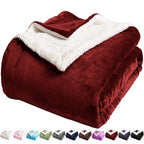 Lbro2M Sherpa Fleece Bed Blanket Twin Size Super Soft Fuzzy Plush Warm Cozy Fluffy Microfiber Couch Throw Velvet Double Reversible Luxurious Blankets,Red