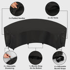 Outdoorlines Waterproof Curved Outdoor Sectional Cover - Uv Resistant Windproof Patio Sectional Sofa Covers For Deck, Lawn And Backyard, Heavy Duty Furniture Covers (190Lx36Dx39Hx128Fl, Black)
