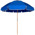 Ammsun 7.5Ft Heavy Duty High Wind Beach Umbrella Commercial Grade Patio Beach Umbrella With Air Vent Ash Wood Pole & Carry Bag U