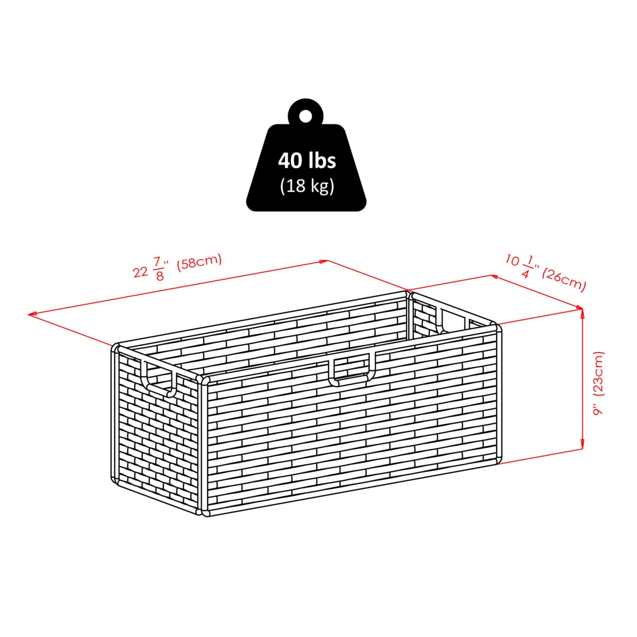 Winsome Wood Leo Wood 4 Tier Shelf with 5 Rattan Baskets - 1 large; 4 small in Espresso Finish
