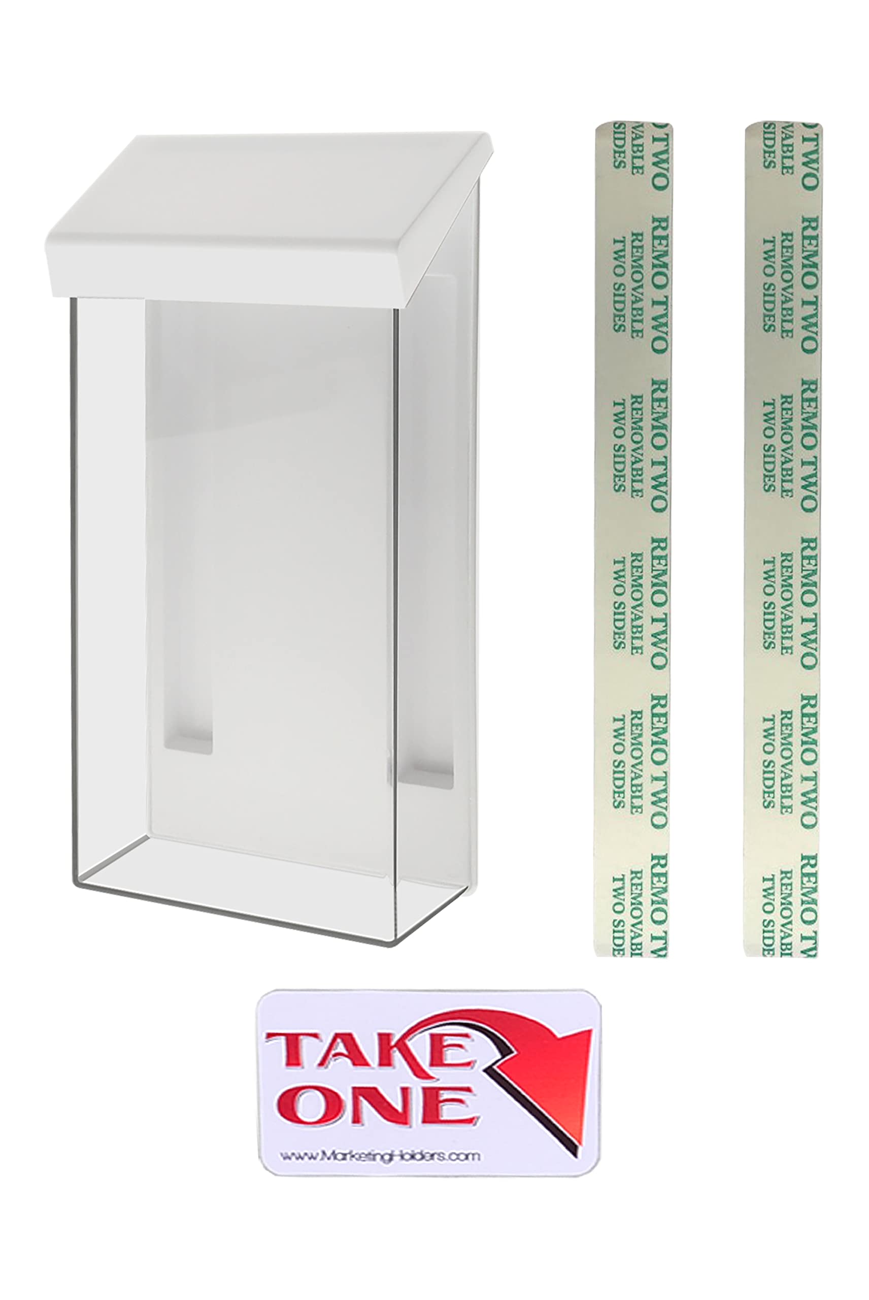 Marketing Holders 6 Pack Outdoor Brochure Holder Holds 4' X 9' Rack Cards Clear With White Lid Acrylic Wall Mount Pamphlets Bo