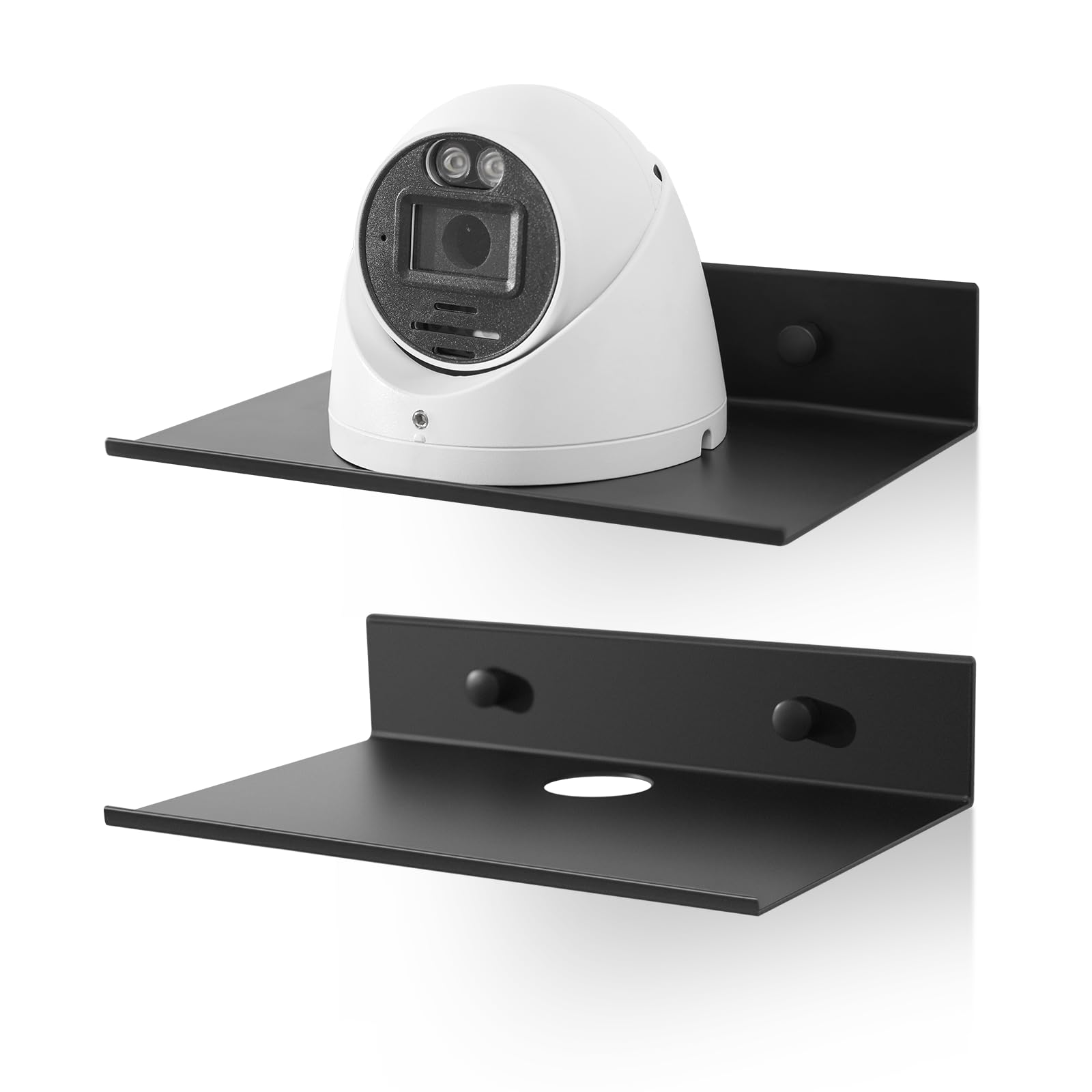 Z metnal Small Metal Shelves for Wall, Floating Corner Shelves with Cable Clip, Wall Mounted, Display Shelf for Smart Speaker Ca